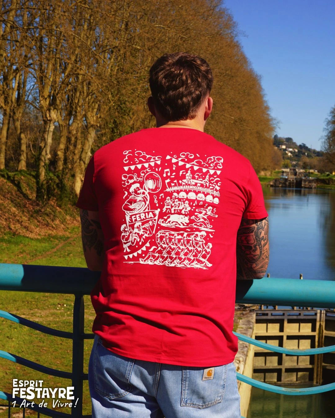 T-Shirt : "Ambiance Feria" - Rouge - Homme