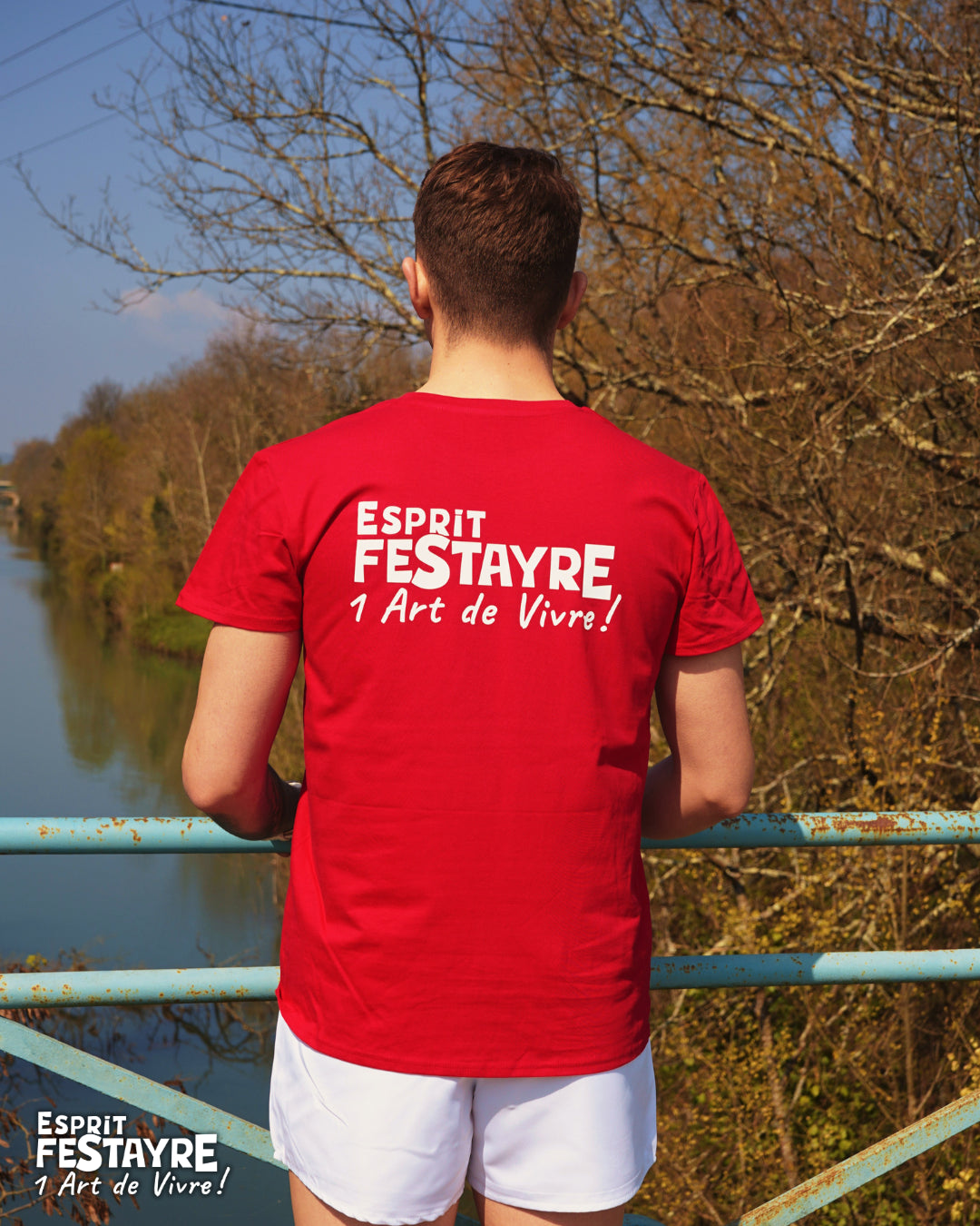 T-Shirt : "un Art de Vivre !" - Rouge - Homme