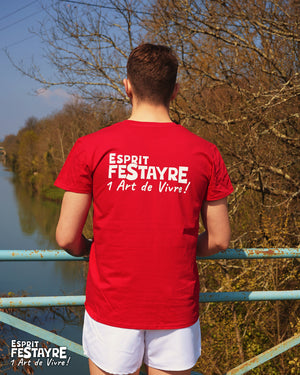T-Shirt : "un Art de Vivre !" - Rouge - Homme