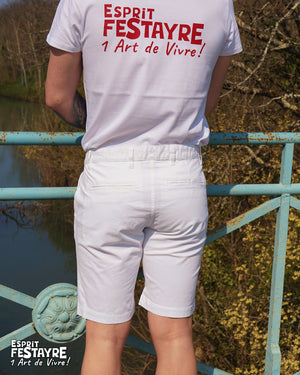 Bermuda : "Chino" Homme - Blanc