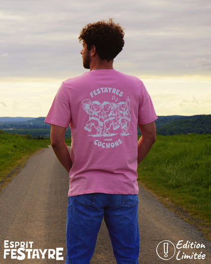 T-Shirt : "Festayres comme Cochons" - Rose - EDITION LIMITE