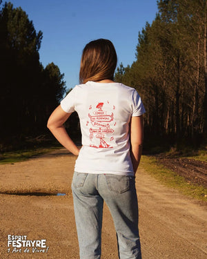 T-Shirt : "Route du Festayre" - Blanc - Femme