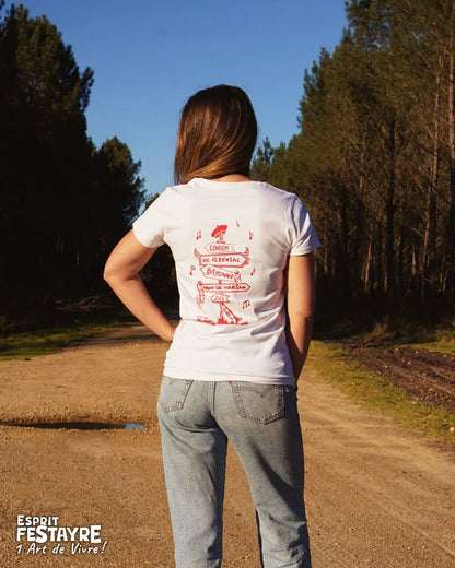 T-Shirt : "Route du Festayre" - Blanc - Femme