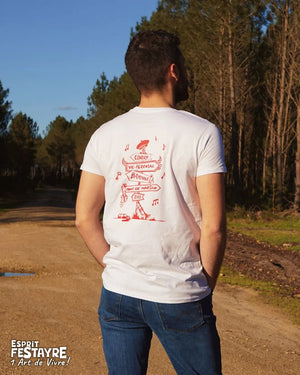 T-Shirt : "Route du Festayre" - Blanc - Homme