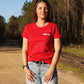 T-Shirt : "Route du Festayre" - Rouge - Femme
