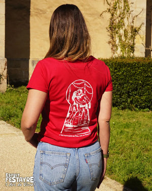 T-Shirt : "Secret Festayre" - Rouge - Femme