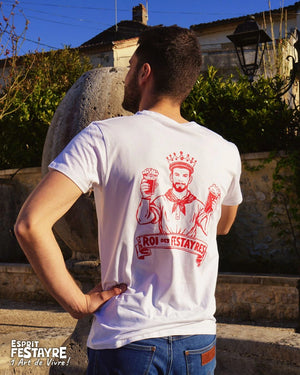 T-Shirt : "Roi des Festayres" - Blanc - Homme