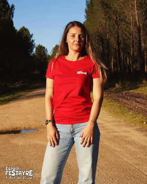 T-Shirt : "Ambiance Feria" - Rouge - Femme