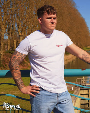 T-Shirt : "un Art de Vivre !" - Blanc - Homme