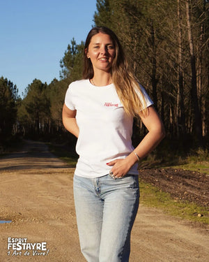 T-Shirt : "Reine des Festayres" - Blanc - Femme