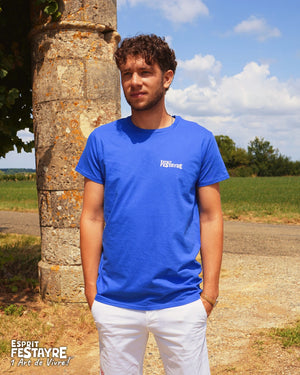 T-Shirt : "Roi des Festayres" - Bleu - Homme