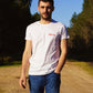 T-Shirt : "Route du Festayre" - Blanc - Homme