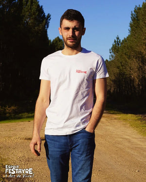 T-Shirt : "Route du Festayre" - Blanc - Homme