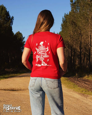 T-Shirt : "Route du Festayre" - Rouge - Femme
