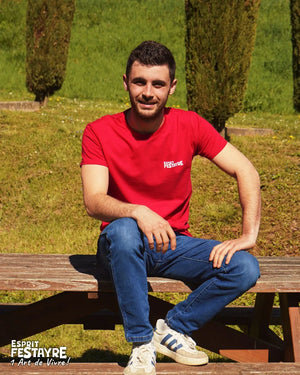 T-Shirt : "Route du Festayre" - Rouge - Homme