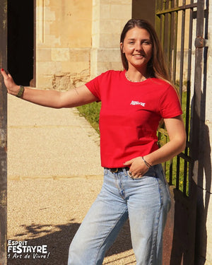 T-Shirt : "Secret Festayre" - Rouge - Femme