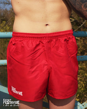 Short : "Rugby" unisexe - Rouge
