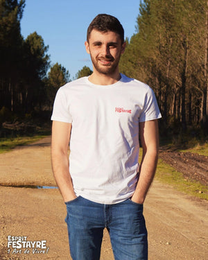 T-Shirt : "Roi des Festayres" - Blanc - Homme