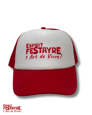 Casquette : "Esprit Festayre, 1 Art de Vivre !" - Rouge/Blanche