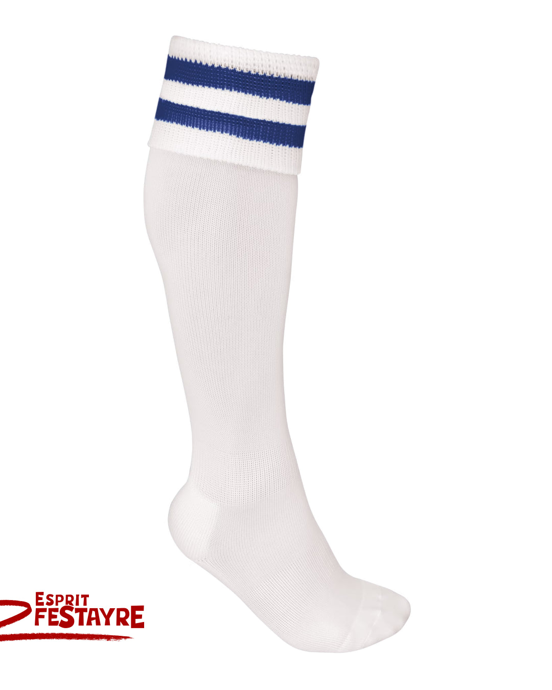 Chaussettes "Rayées" unisexe - Blanc/Bleu