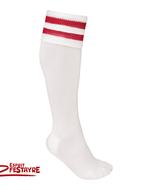 Chaussettes "Rayées" unisexe - Blanche/Rouge