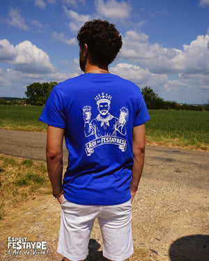 T-Shirt : "Roi des Festayres" - Bleu - Homme