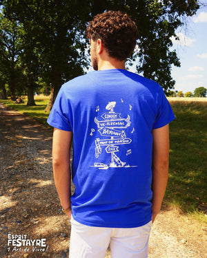 T-Shirt : "Route du Festayre" - Bleu - Homme